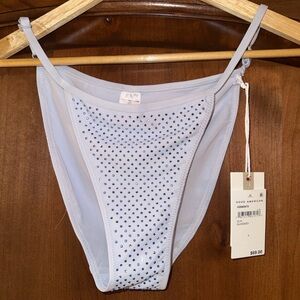 Good American Blue Rhinestone Bikini Bottom